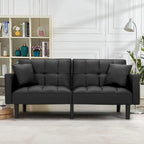 Canapé-lit futon convertible capitonné moderne de 74 po avec 2 oreillers