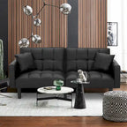 Canapé-lit futon convertible capitonné moderne de 74 po avec 2 oreillers