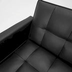Canapé-lit futon convertible capitonné moderne de 74 po avec 2 oreillers