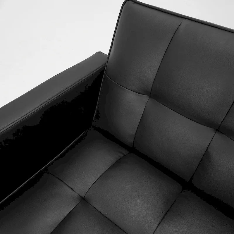 Canapé-lit futon convertible capitonné moderne de 74 po avec 2 oreillers