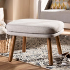 Mid-Century Fabric Upholstered Ottoman by Baxton Studio