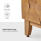 Table de chevet de rangement Ethel Mid-Century à 2 tiroirs avec pieds réglables en bois massif et station de charge par HULALA HOME