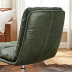 Chaise de bureau en cuir véritable, style Mid-Century Modern