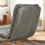 Chaise de bureau en cuir véritable, style Mid-Century Modern