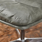 Chaise de bureau en cuir véritable, style Mid-Century Modern