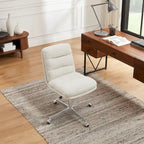 Chaise de bureau en cuir véritable, style Mid-Century Modern