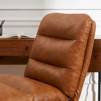 Chaise de bureau en cuir véritable, style Mid-Century Modern