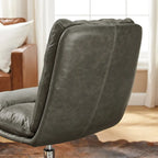 Chaise de bureau en cuir véritable, style Mid-Century Modern