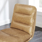 Chaise de bureau en cuir véritable, style Mid-Century Modern