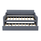 Banquette-lit rembourrée avec lit gigogne et port USB intégré