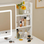Coiffeuse de 100 cm de large avec tabouret et miroir tactile 3 couleurs - 100 cm de large