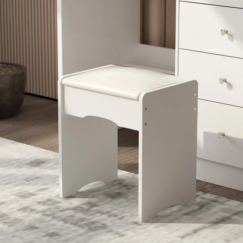 Coiffeuse de 100 cm de large avec tabouret et miroir tactile 3 couleurs - 100 cm de large