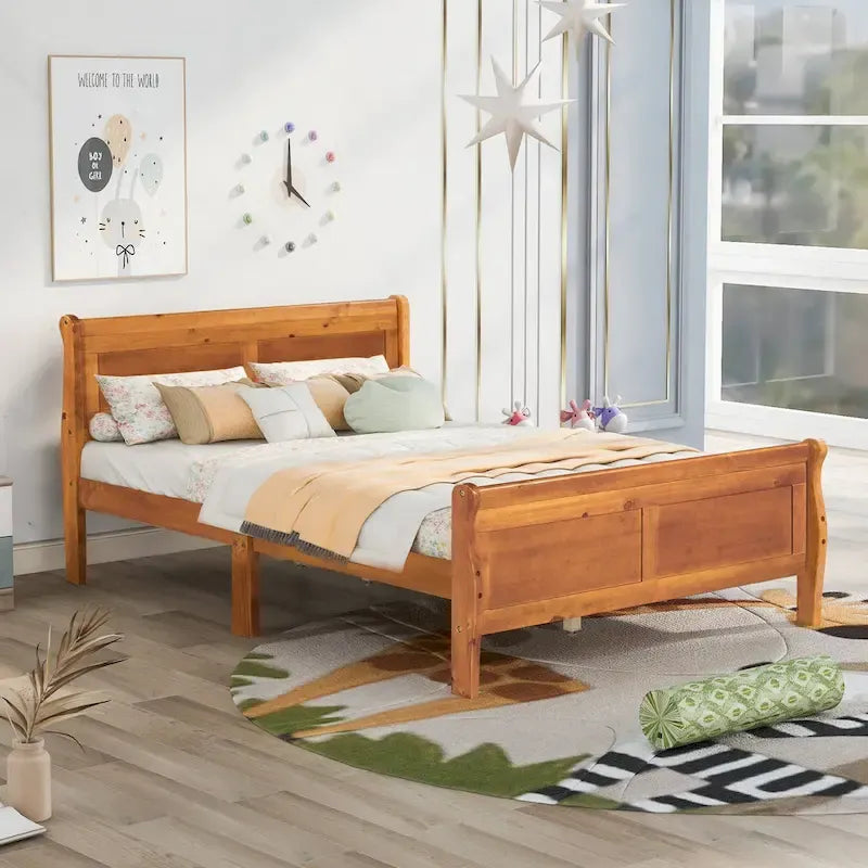 Lit plateforme en bois pleine, grand ou double.