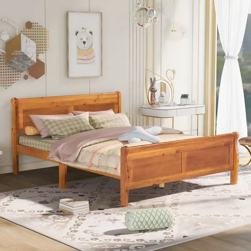 Lit plateforme en bois pleine, grand ou double.