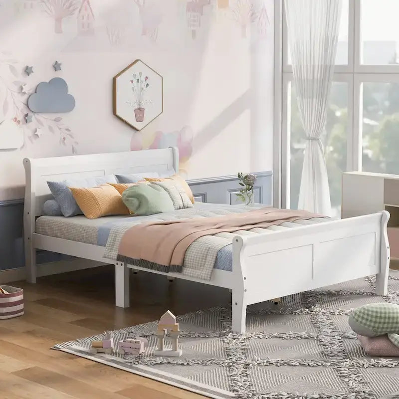 Lit plateforme en bois pleine, grand ou double.
