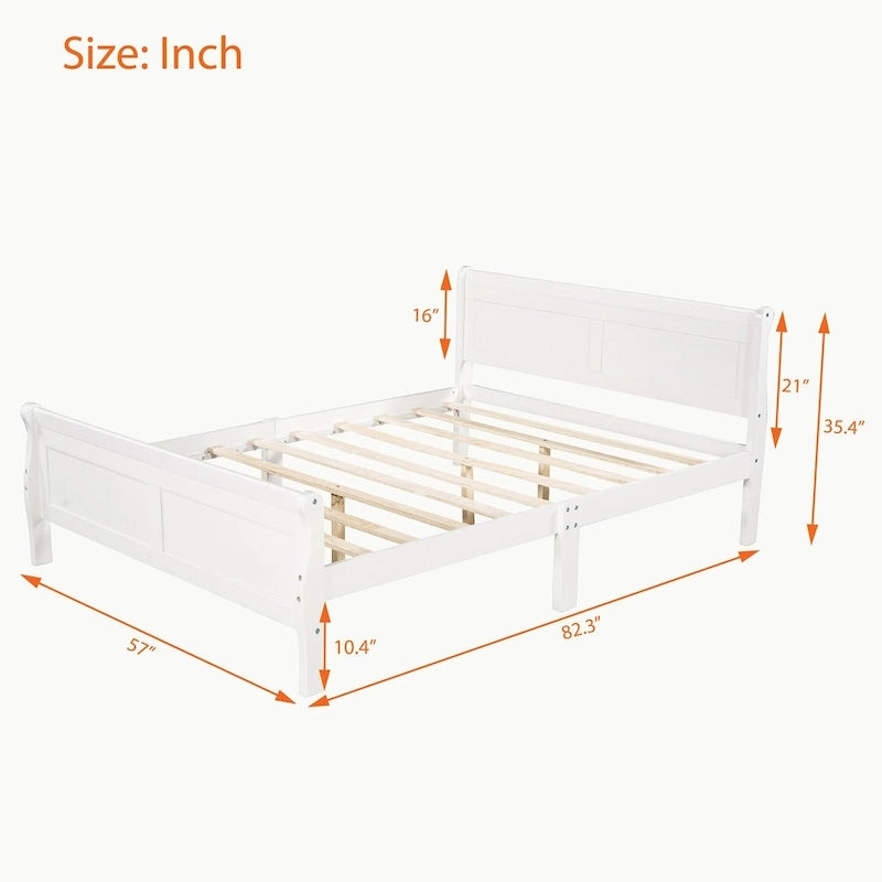 Lit plateforme en bois pleine, grand ou double.