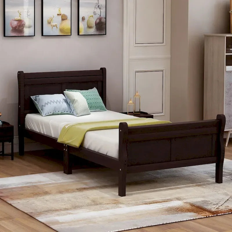 Lit plateforme en bois pleine, grand ou double.