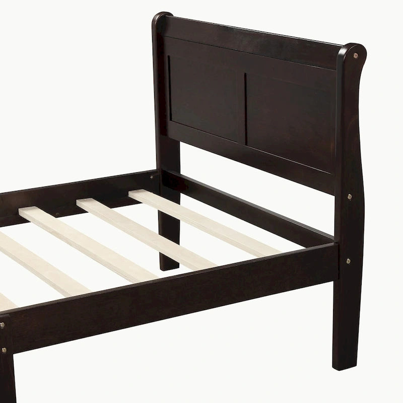 Lit plateforme en bois pleine, grand ou double.
