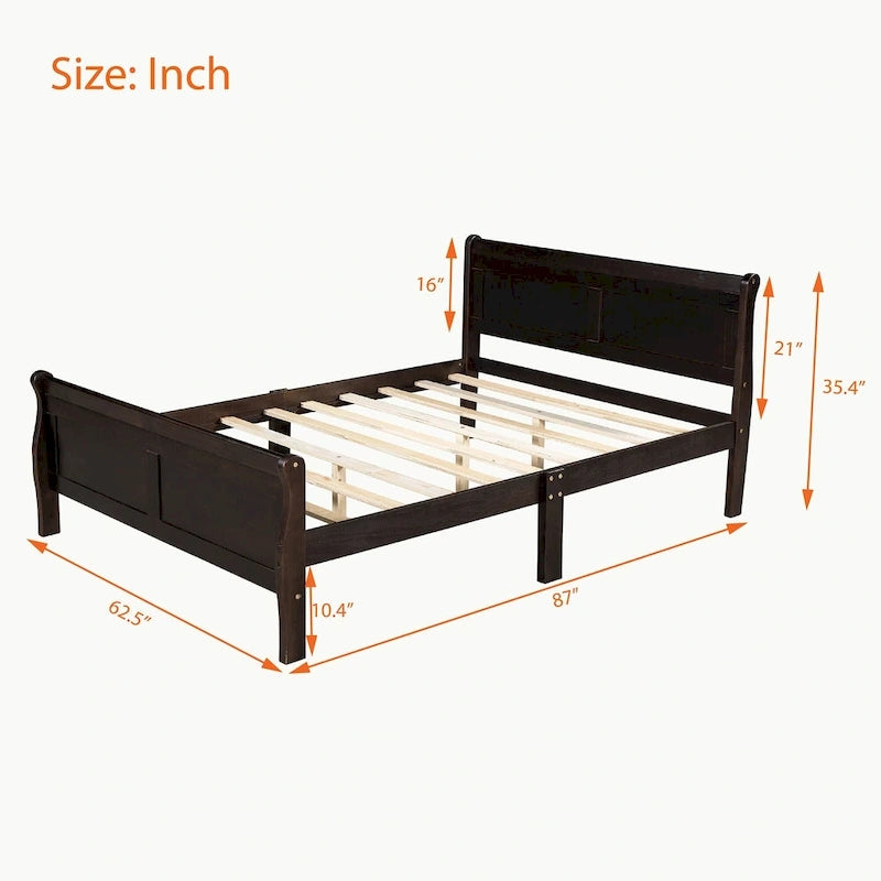 Lit plateforme en bois pleine, grand ou double.
