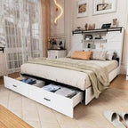 Cadre de lit Queen en bois de style ferme