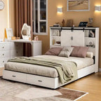 Cadre de lit Queen en bois de style ferme