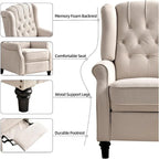 Fauteuil inclinable, Fauteuil inclinable en tissu avec décoration rivetée, Fauteuil d'appoint individuel
