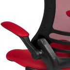 Chaise de bureau ergonomique mi-dossier avec repose-pieds réglable et accoudoirs relevables