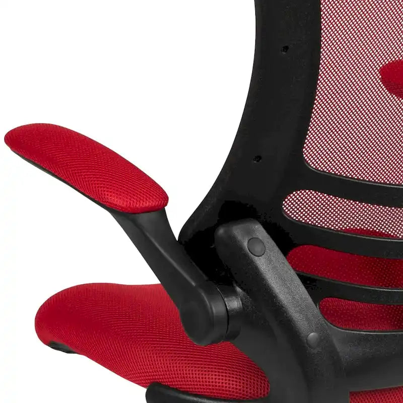 Chaise de bureau ergonomique mi-dossier avec repose-pieds réglable et accoudoirs relevables