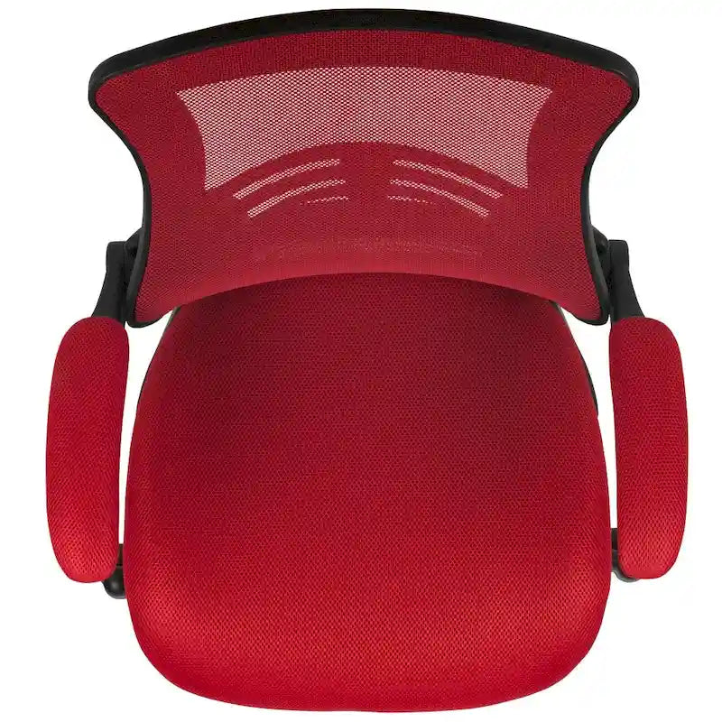 Chaise de bureau ergonomique mi-dossier avec repose-pieds réglable et accoudoirs relevables