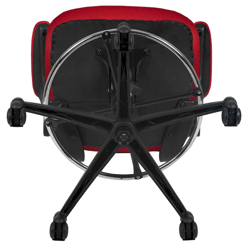 Chaise de bureau ergonomique mi-dossier avec repose-pieds réglable et accoudoirs relevables