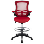 Chaise de bureau ergonomique mi-dossier avec repose-pieds réglable et accoudoirs relevables