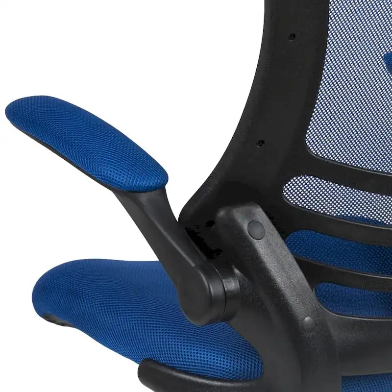 Chaise de bureau ergonomique mi-dossier avec repose-pieds réglable et accoudoirs relevables