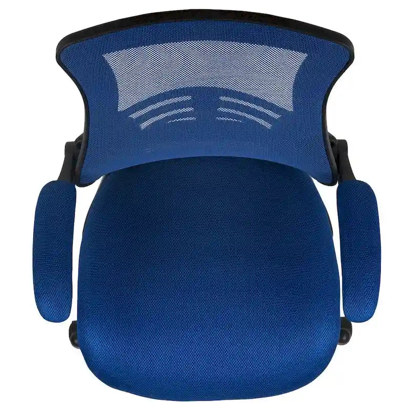 Chaise de bureau ergonomique mi-dossier avec repose-pieds réglable et accoudoirs relevables