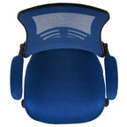 Chaise de bureau ergonomique mi-dossier avec repose-pieds réglable et accoudoirs relevables