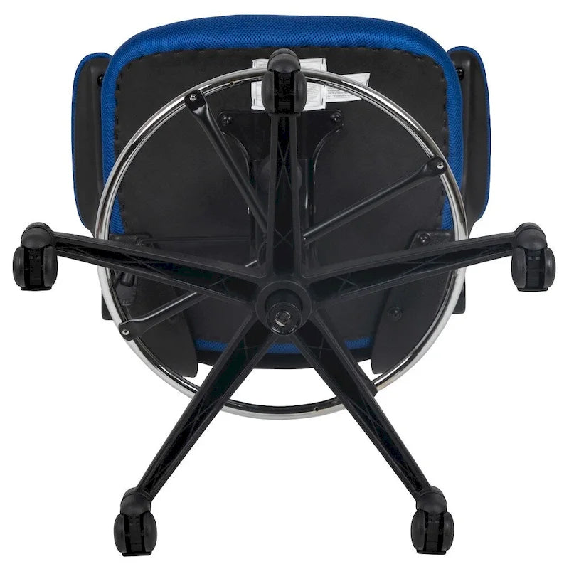 Chaise de bureau ergonomique mi-dossier avec repose-pieds réglable et accoudoirs relevables