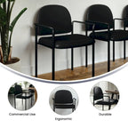 Chaise de réception latérale empilable en acier avec accoudoirs, modèle Confort