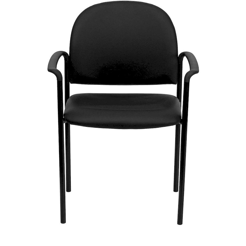 Chaise de réception latérale empilable en acier avec accoudoirs, modèle Confort