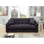 Canapé ajustable en microfibre avec 2 coussins, gris ébène