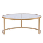 Lot de 2 tables basses gigognes Grant Round Gold