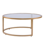 Lot de 2 tables basses gigognes Grant Round Gold