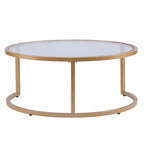 Lot de 2 tables basses gigognes Grant Round Gold