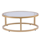 Lot de 2 tables basses gigognes Grant Round Gold