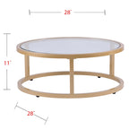Lot de 2 tables basses gigognes Grant Round Gold