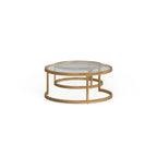 Lot de 2 tables basses gigognes Grant Round Gold