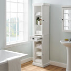 Meuble haut de salle de bain en lin, style bord de mer, blanc vieilli
