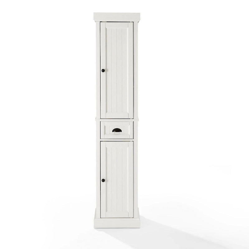 Meuble haut de salle de bain en lin, style bord de mer, blanc vieilli