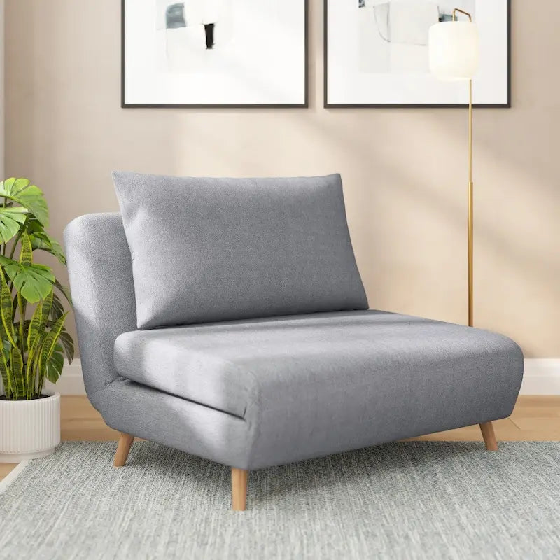 Foldable Sleep Chair with Hideaway Legs and Backrest Pillow - 75.5D x 41W x 30H