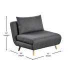 Fauteuil de repos pliant avec pieds escamotables et coussin de dossier – 75,5P x 41L x 30H