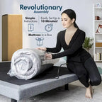 Base de lit réglable avec matelas en mousse à mémoire de forme au gel de 35,56 cm (14 po) de fermeté moyenne, double massage, ports USB, application et télécommande.