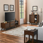 Meuble TV en rotin de style moderne du milieu du siècle de 150 cm pour téléviseur de 65 pouces